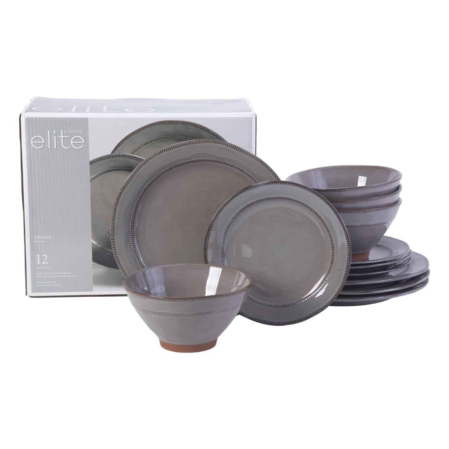 Gibson Dinnerware Set 12 Pieces, Multi Color