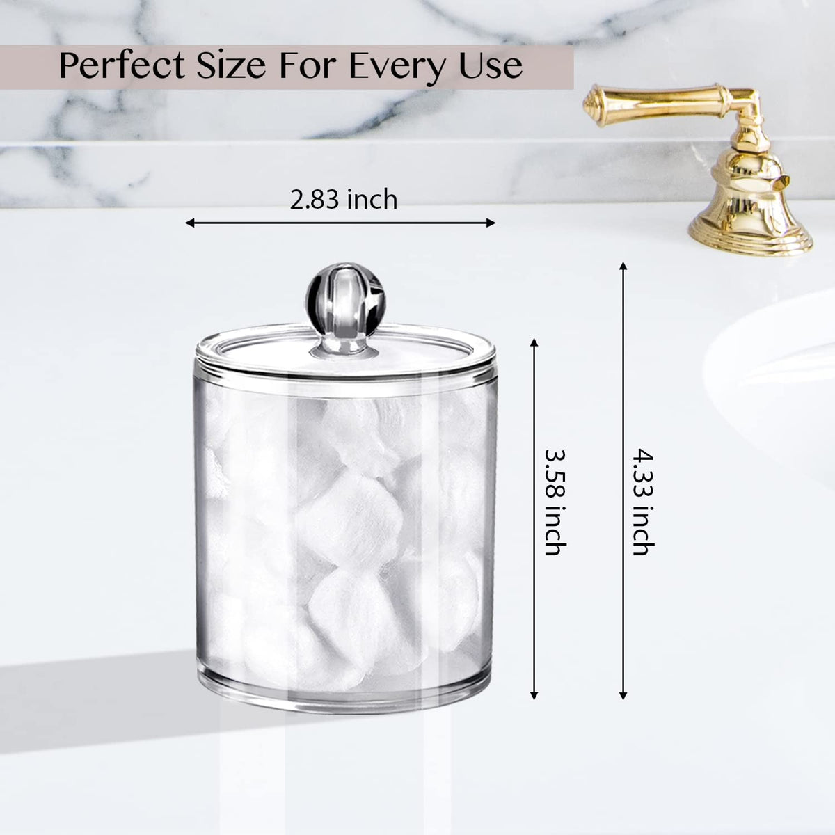 SheeChung 3 Pack Qtip Dispenser Apothecary Jars Bathroom with Labels-1 ...