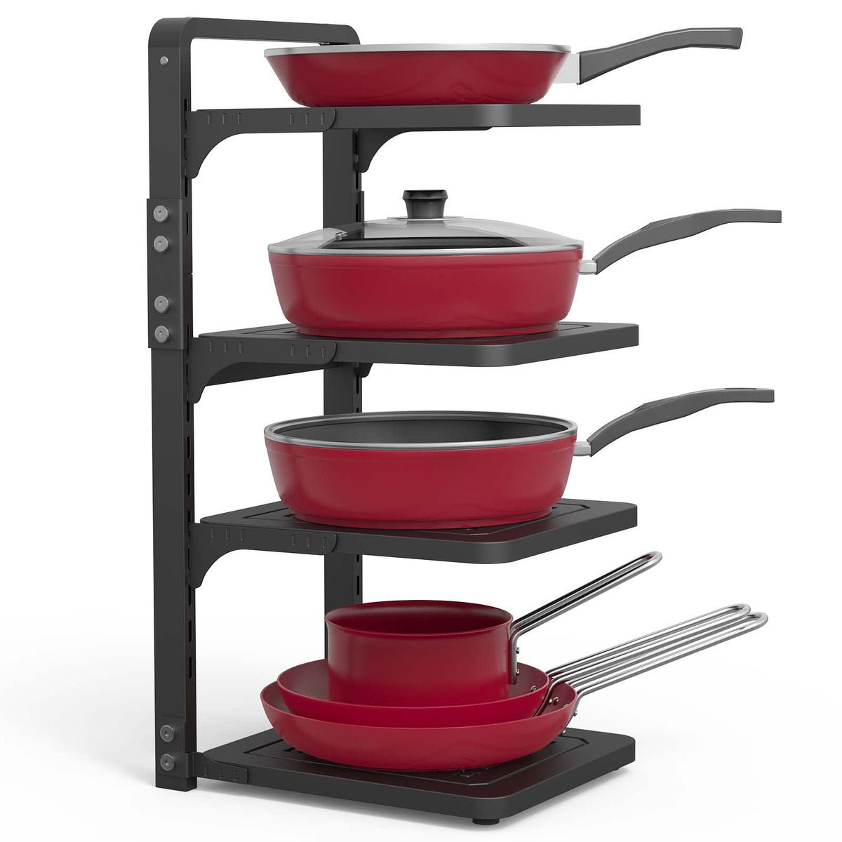 Romatia Pot And Pan Organizer Rack For Under Cabinet, Heavy Duty Pot Pan Rack Under Sink Organizers And Storage, Pot Lid Organiz