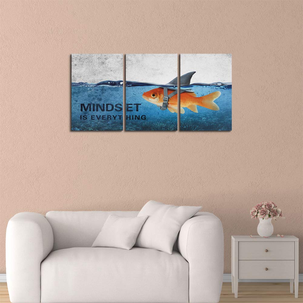 3 Panels Inspirational Canvas Painting Wall Art Motivational Wall Art Success Framed Poster Grind Hustle Positive Quotes Wall Poster Office Inspirational Wall Decor for Home Living Room 36''W x 16''H