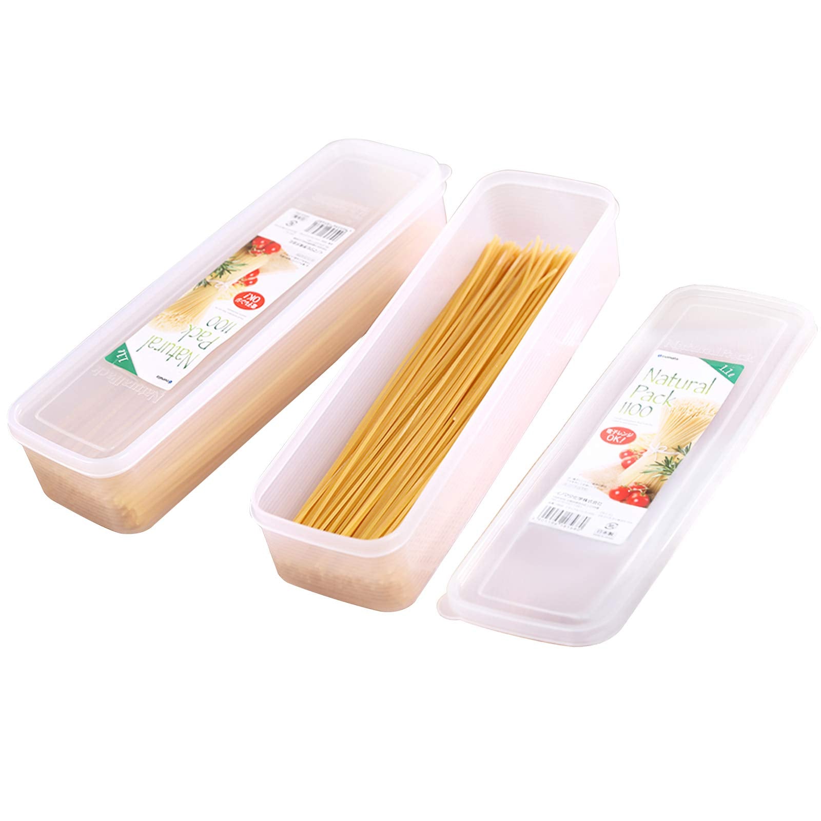 2Pcs Pasta Storage Container Kitchen Spaghetti Food Storage Box - Noodle Canister With Lid For Spaghetti, Noodles, Pasta, Eggs,