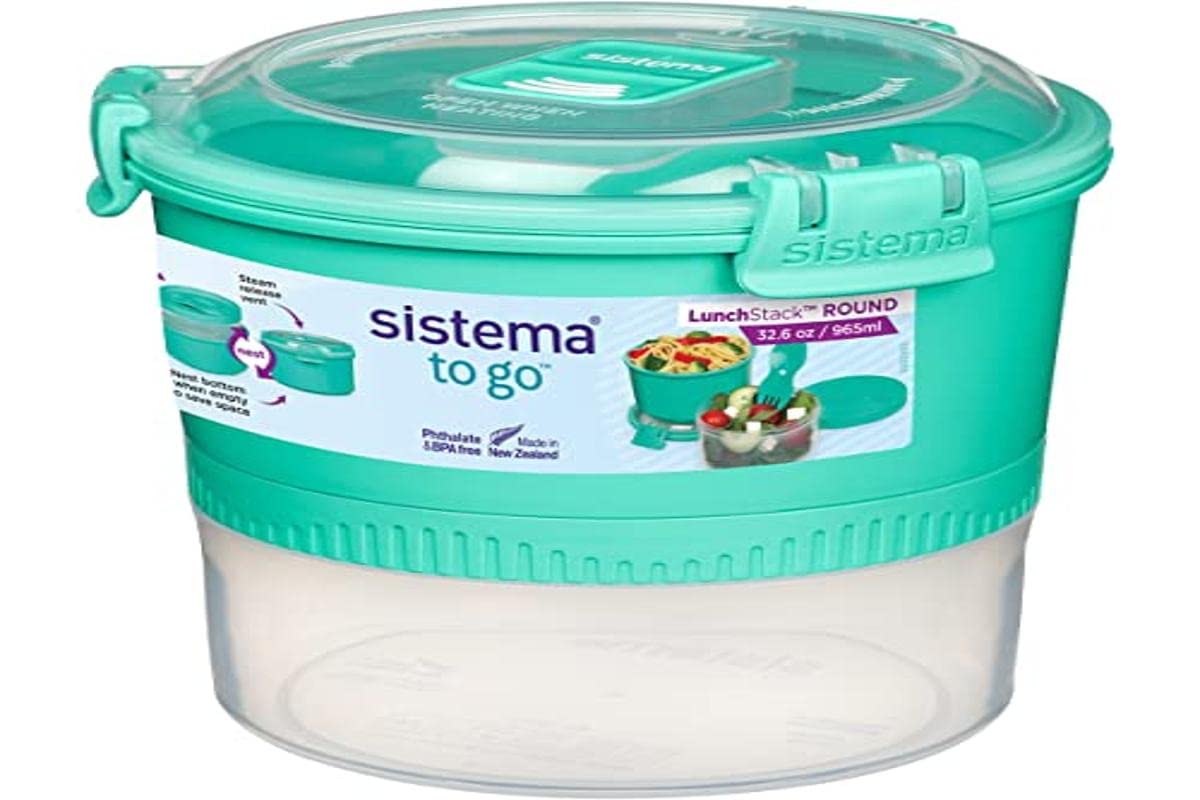 Sistema 965Ml Lunch Stack To Go, Polypropylene, Assorted Colours, 965 Ml