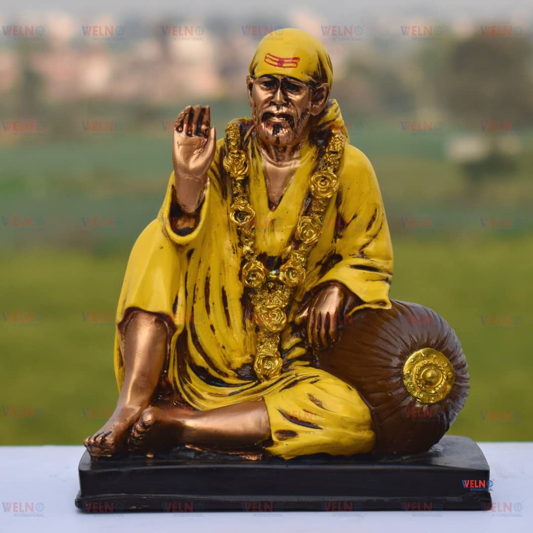 WELNO Sai Baba Idol Gifts Ashirwad Murti for Office Decor/Used in Pooja/Mandir