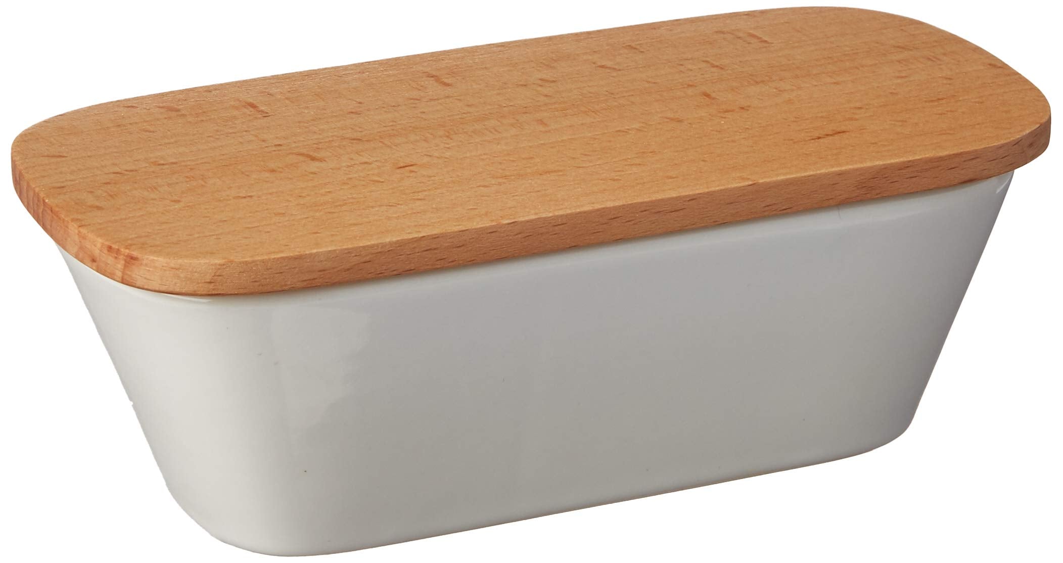 Talisman Designs Stoneware Butter Dish With Beechwood Lid Solid Wooden Lid Butter Holder Covered Butter Dish Fun & Functional Ki