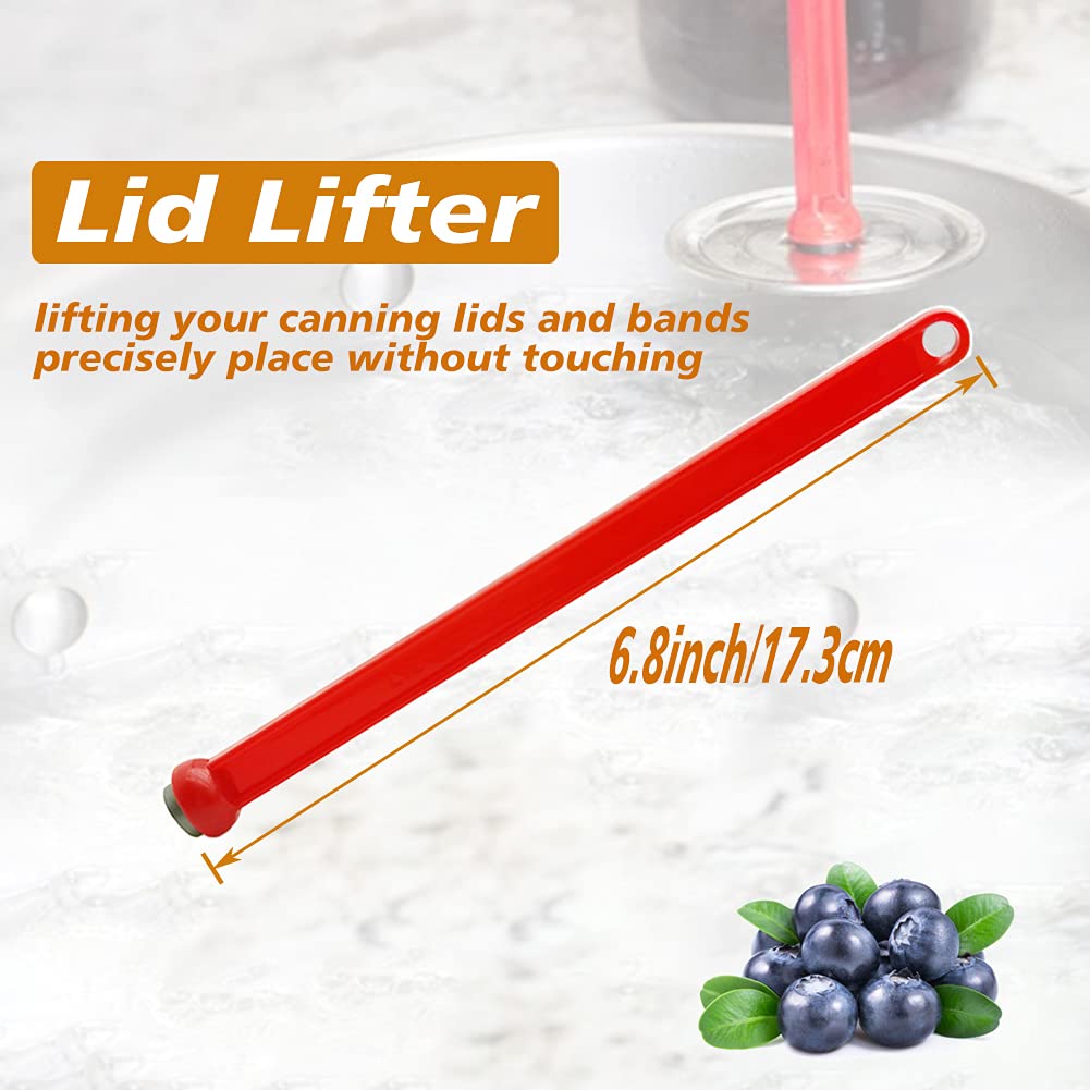 4 Pack Lid Lifter Magnetic Lid Lifter Canning Lid Lifter Canning Supplies Lid Wand Canning Lid Magnetic Lifter Canning Kit Canning Tools for Pots Home Canning of Preserving Fruits and Vegetables  Red