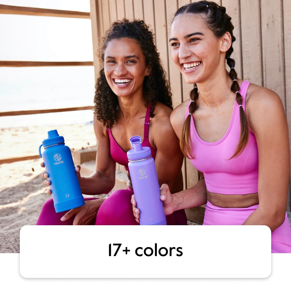 Takeya Actives 24 Oz Vacuum Insulated Stainless Steel Water Bottle With Spout Lid, Premium Quality, Cucumber