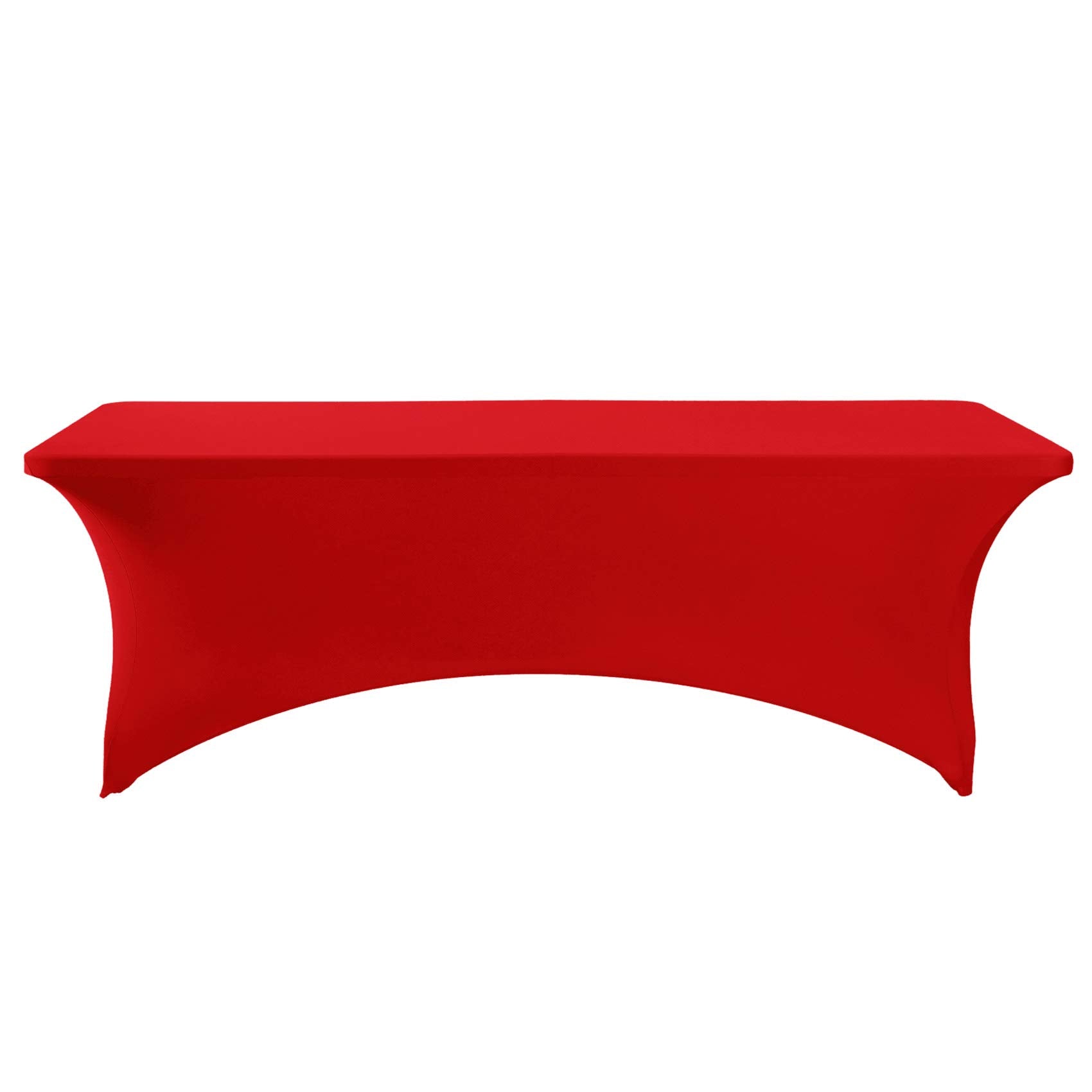 Hezuzo Spandex Table Cover For 8Ft Table Universal Fitted Stretch Tablecloth For Party, Banquet, Wedding And Events-Red