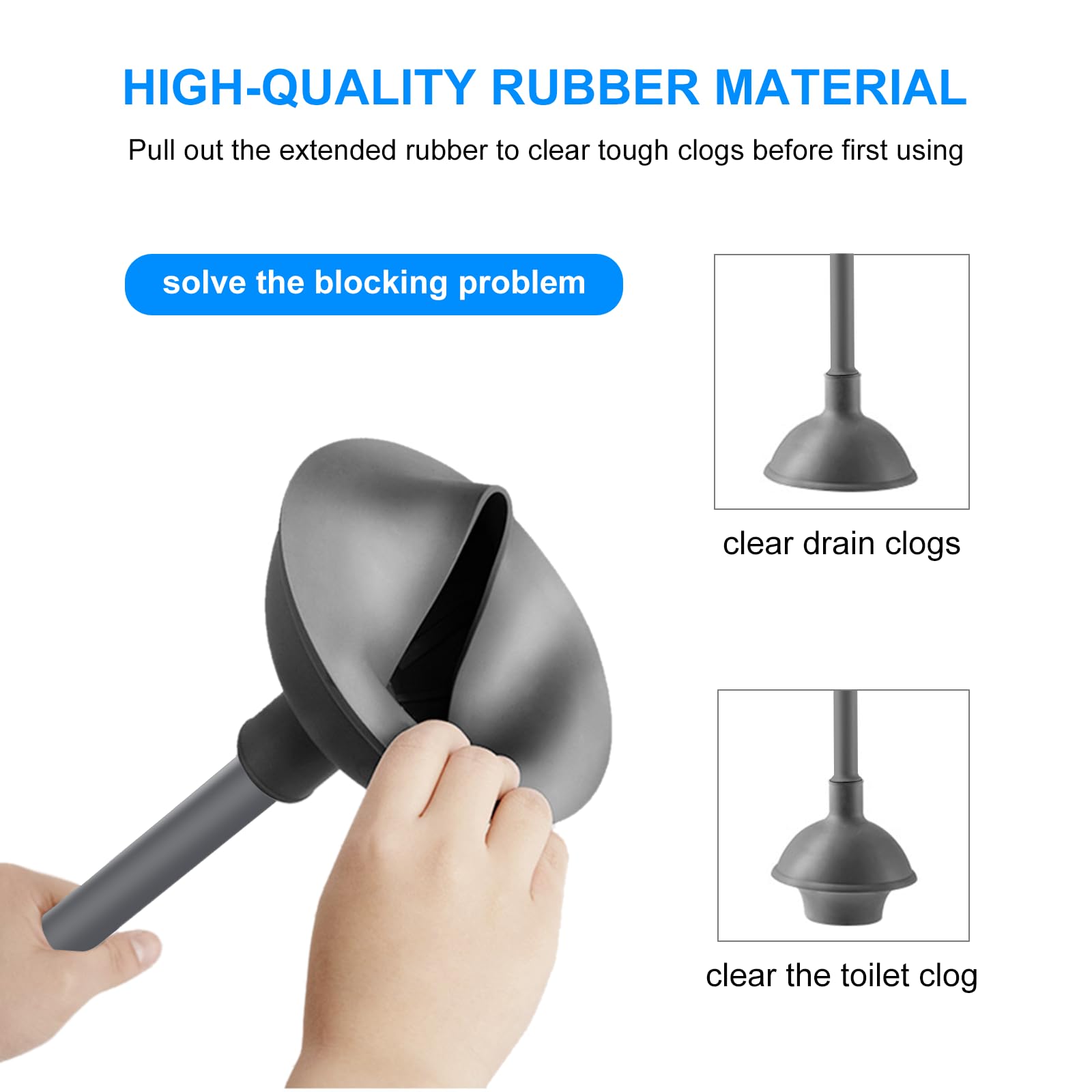 Setsail Toilet Brush And Plunger Set, 2 Packs Toilet Plungers For Bathroom Heavy Duty Toilet Bowl Brush And Holder Hidden Toilet