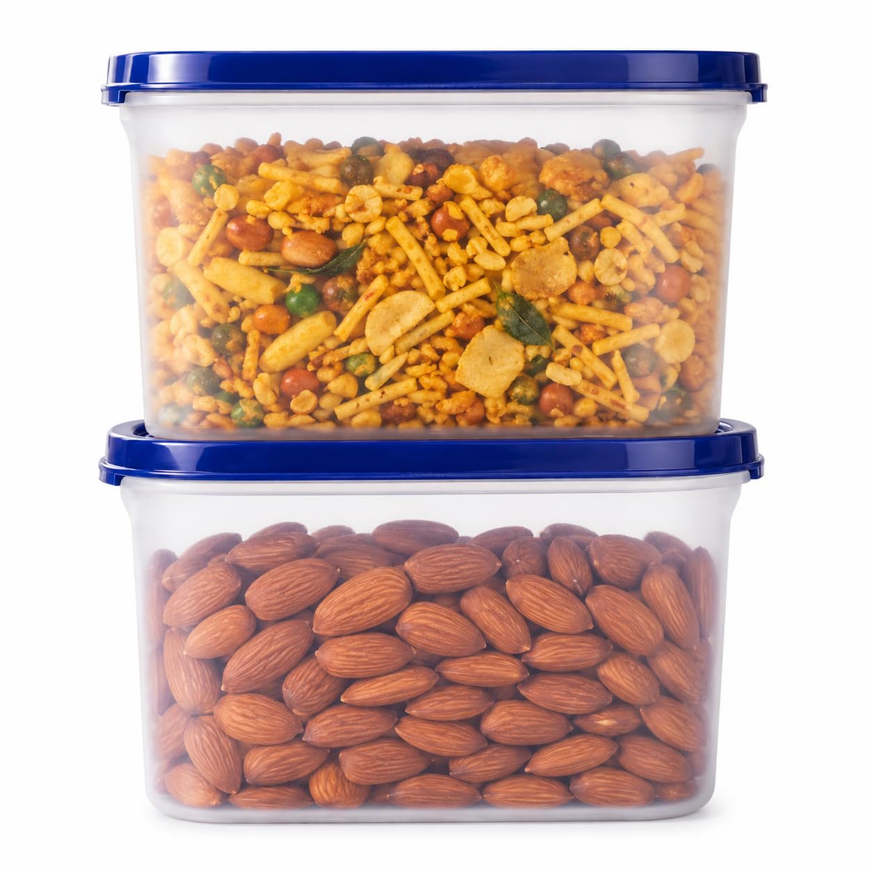 Cutting Edge 1200Ml AntiBacterial Modular Container Blue Lid(Set Of 2)