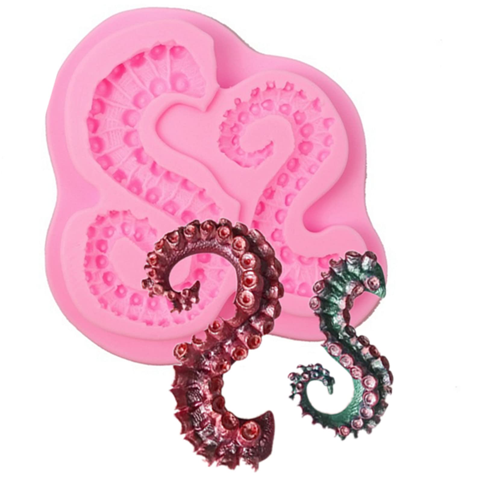 Mausong Sea Octopus Tentacles Silicone Mold Cake Border Fondant Molds Cake Decorating Tools Candy Clay Chocolate Gumpaste Moulds