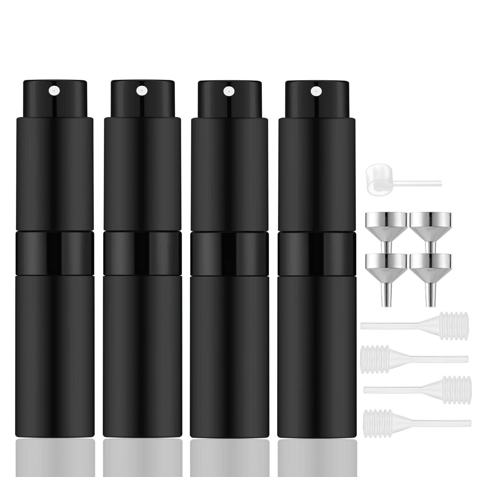 Lil Ray 8Ml Portable Mini Perfume Atomizer(4 Pcs),Refilable Empty Small Spray Bottle For Travel, Twist Tpye Pocket Cologne Spray