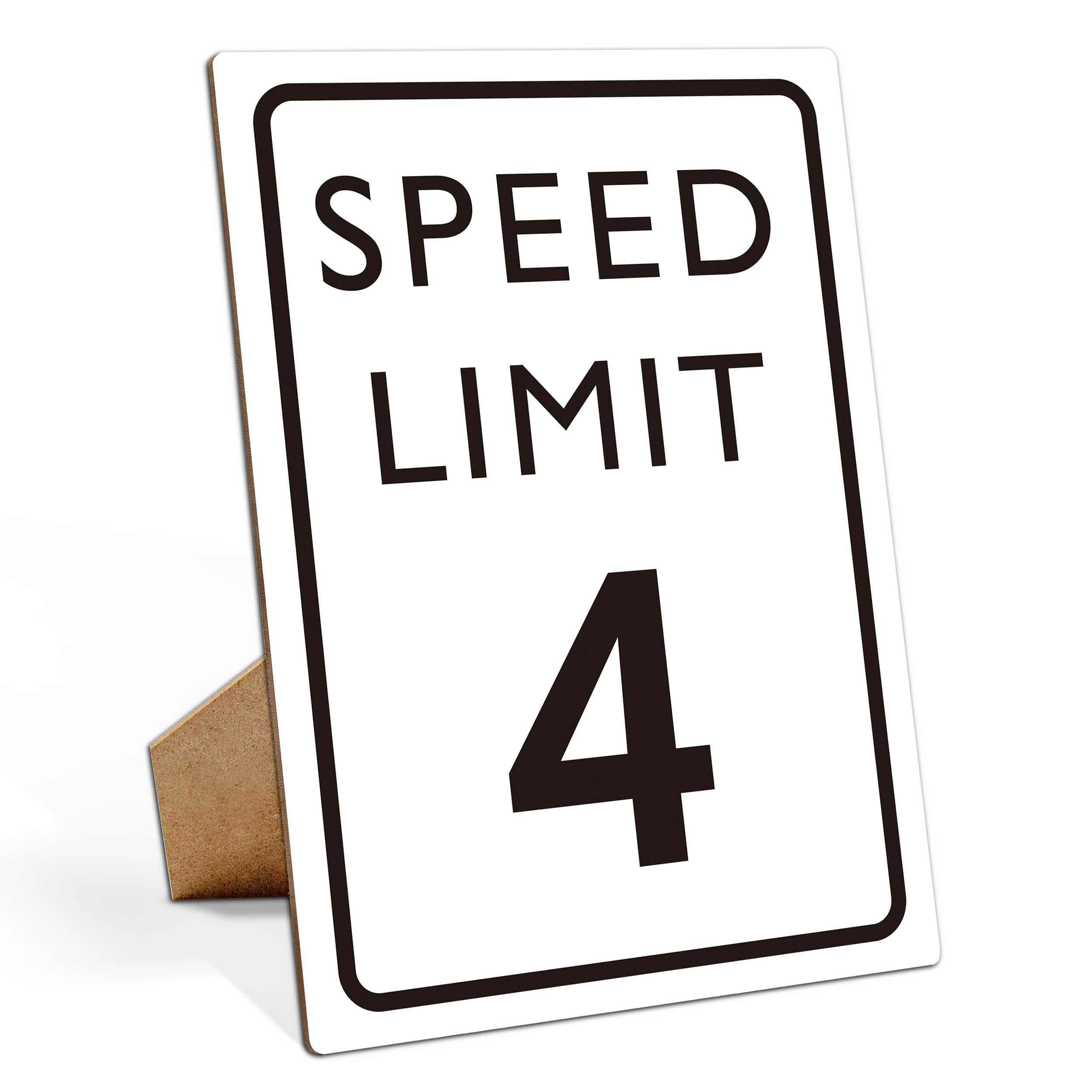 Race Car Birthday Decor, Speed Limit Sign, Fast Four, Race Car Birthday Party Decorations, 8  11 Wooden Play Sign with Stand, Le