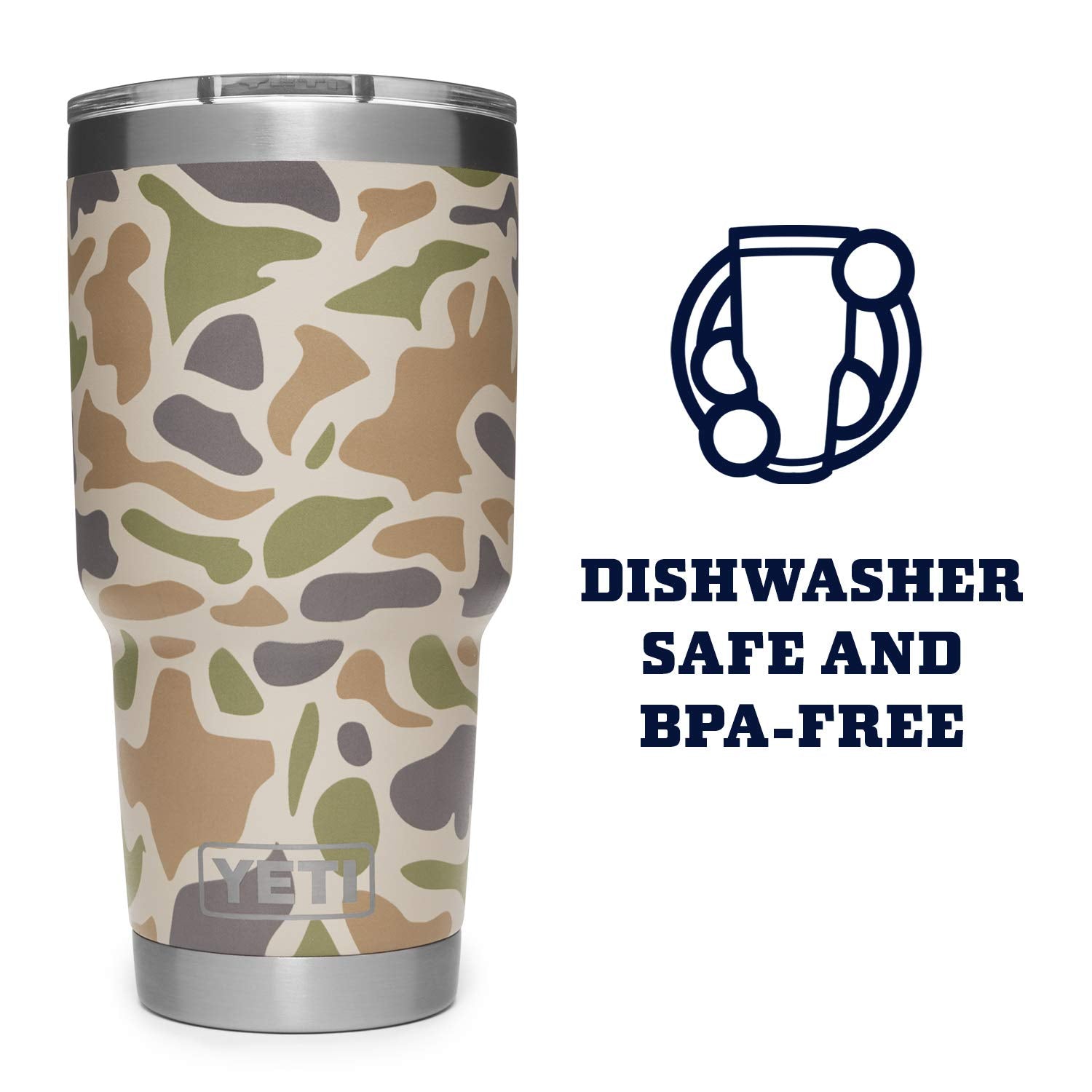 Yeti Rambler 30 Oz Stainless Steel Vacuum Insulated Tumbler W/Magslider Lid, Camo