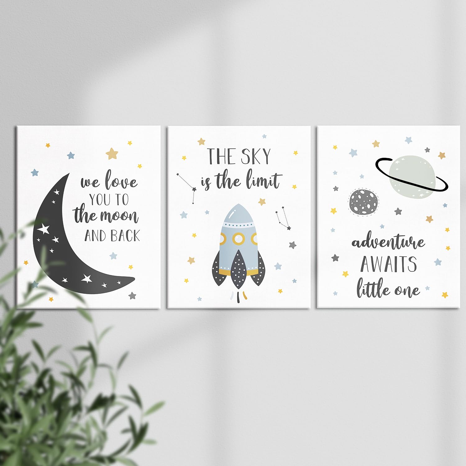 Yuzi-N Space Decor For Boys Room Outer Space Room Decor For Boys, Space Wall Art Decor For Kids Room Boys Bedroom Nursery Playro