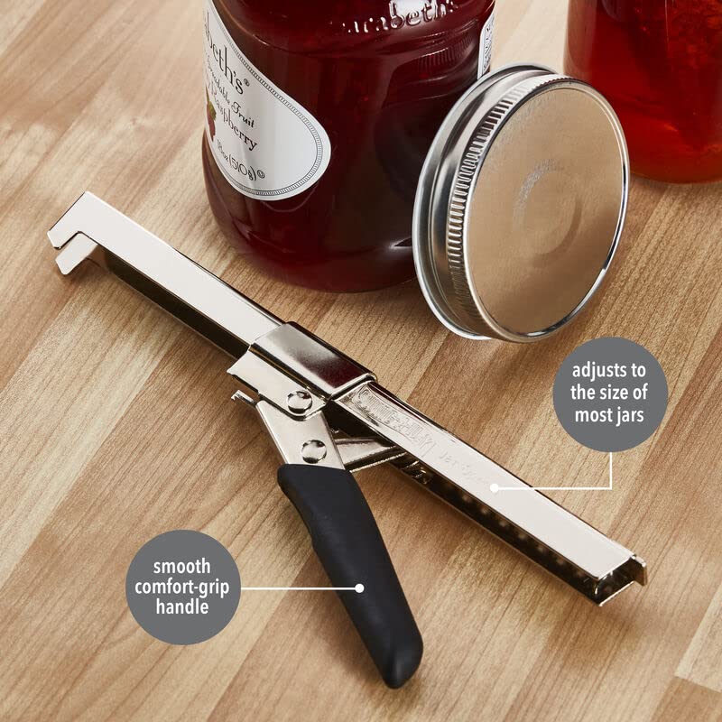 Swing-A-Way Comfort Grip Jar Opener - 7.5-Inch Stainless Steel, Adjustable, Red, Arthritis Friendly Soft Rubber Handle, Model 5242806