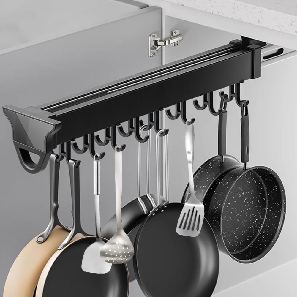 Jvsufuik 22 Hanging Pot Racks For Kitchen, Pull Out Pot Organizer Rack