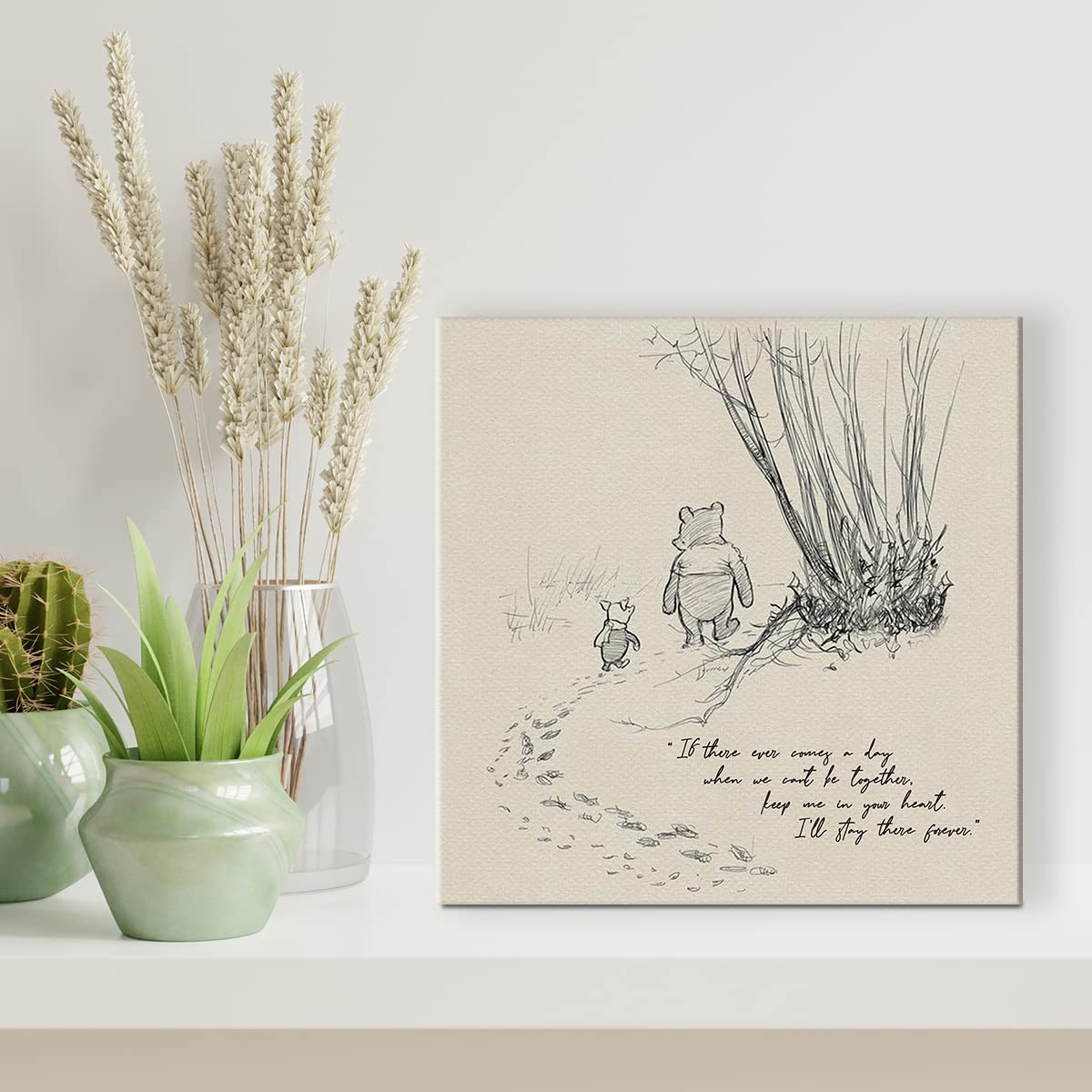 Classic Winnie The Pooh Wall Art Decor If There Ever Comes A Day Quote Canvas Painting Pictures Framed Print Sign Artwork Ready