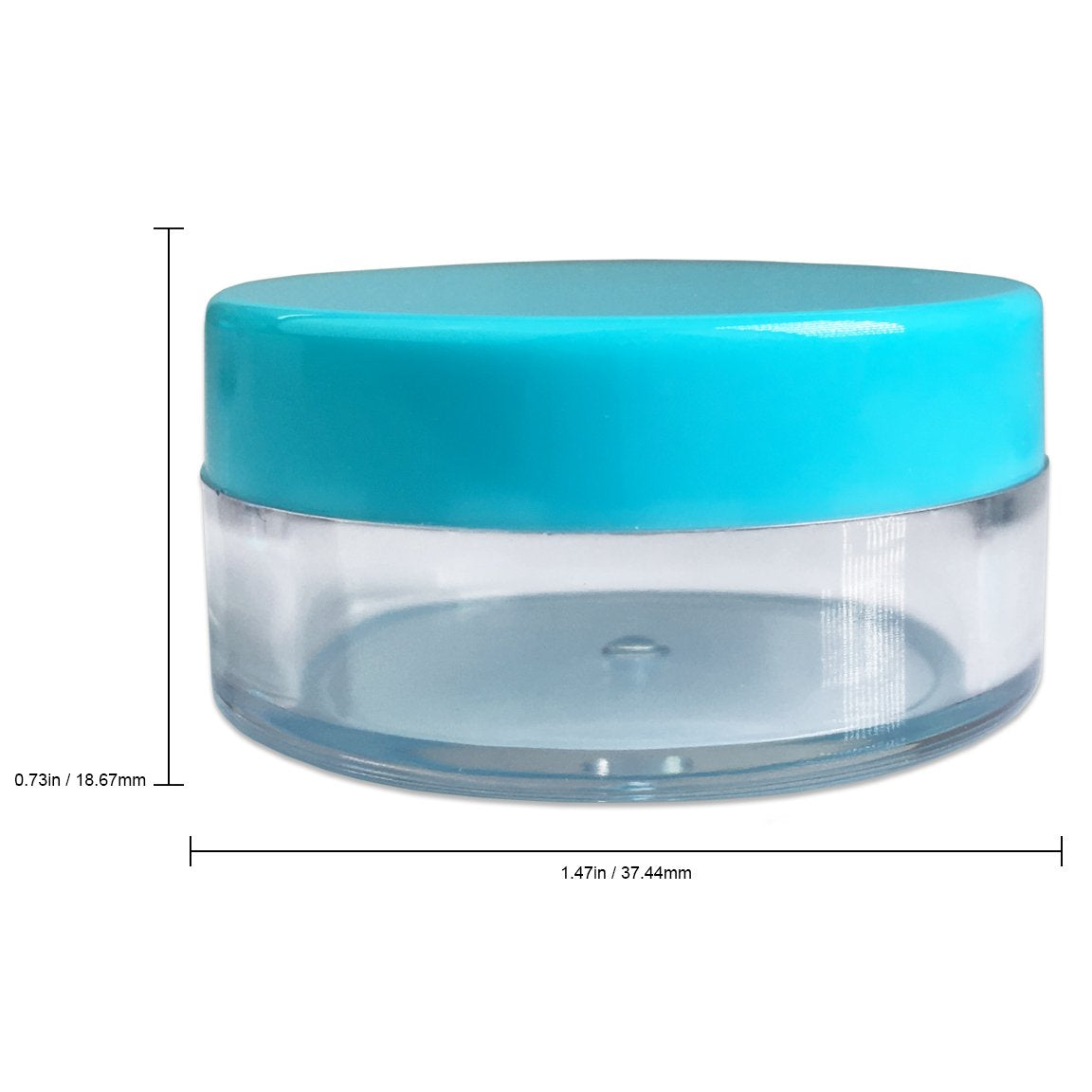 Beauticom (Quantity: 20 Pieces) 10G/10Ml Round Clear Jars With Teal Sky Blue Lids For Small Jewelry, Holding/Mixing Paints, Art