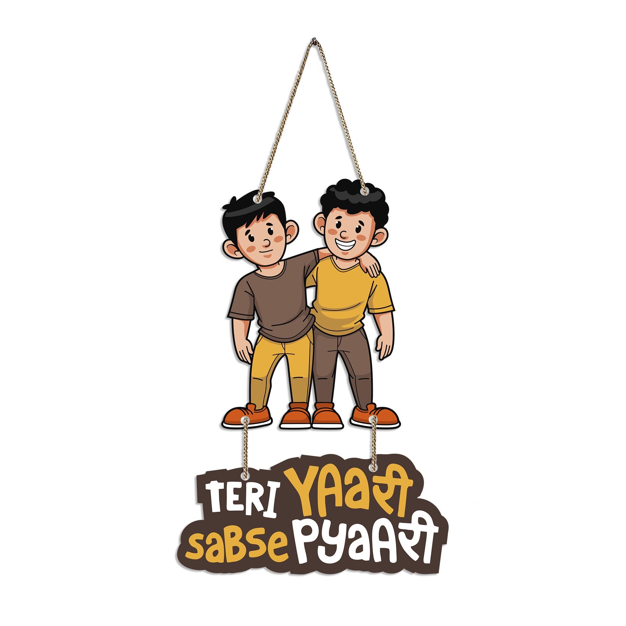 Artvibes Teri Yaari Sabse Pyari Funny Printed Wooden Wall Hanging For Home Decor | Quotes Decor Item | Wall Accents | Friendship