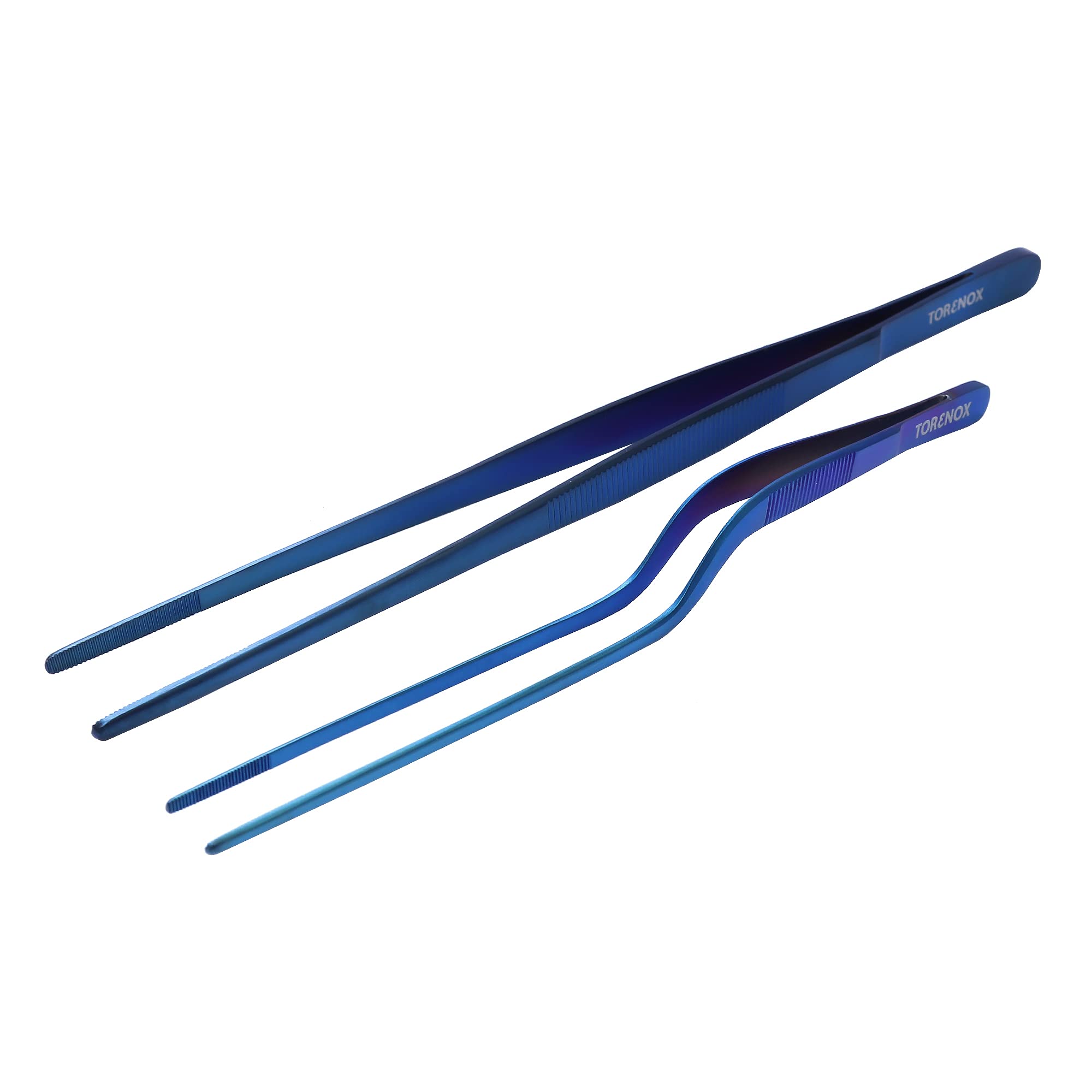 Kitchen Tweezers 10 Inch Straight And 8 Inch Offset - Culinary Precision Tongs Professional Kitchen Long Tweezers Set Of 2 Piece