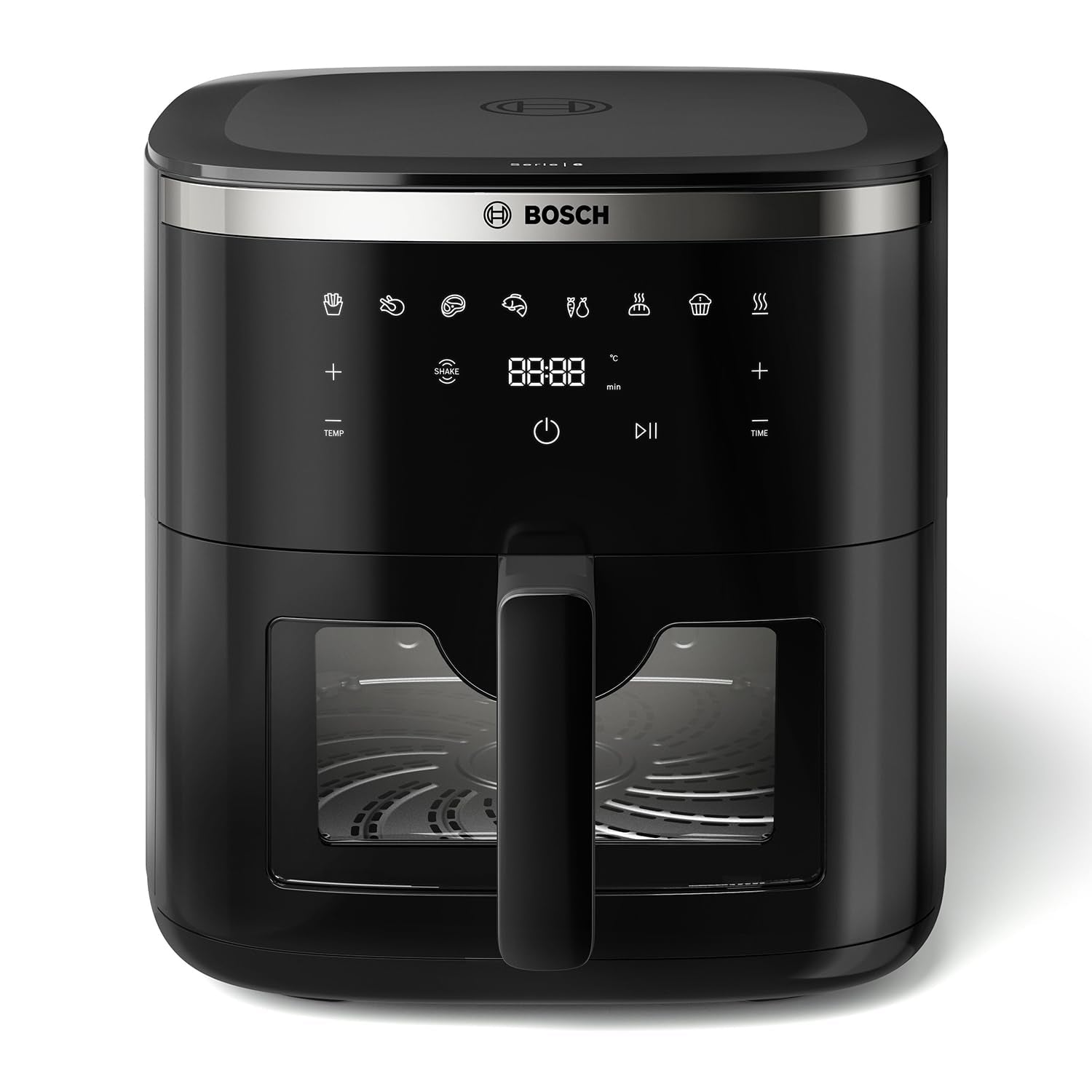 Bosch Crispmaxx Air Fryer 7.2L With Baking Tray, With Touch Panel,7 Presets Menus,Illuminated Viewing Window, Shake Alarm,Maf671