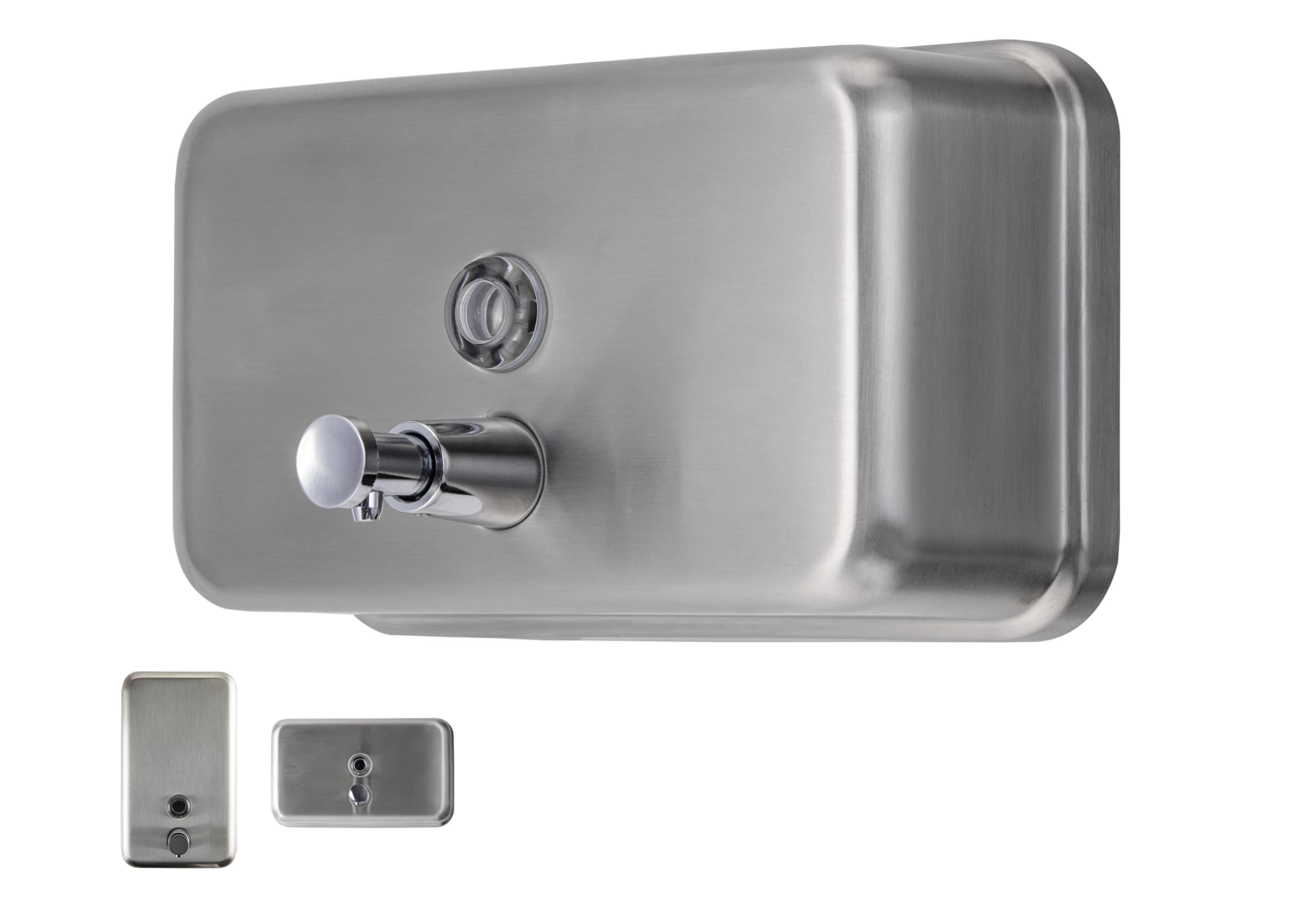 Commercial Soap Dispenser Wall Mount - Horizontal Stainless Steel Wall Mounted Soap Dispenser For Bathroom - New Superior Design