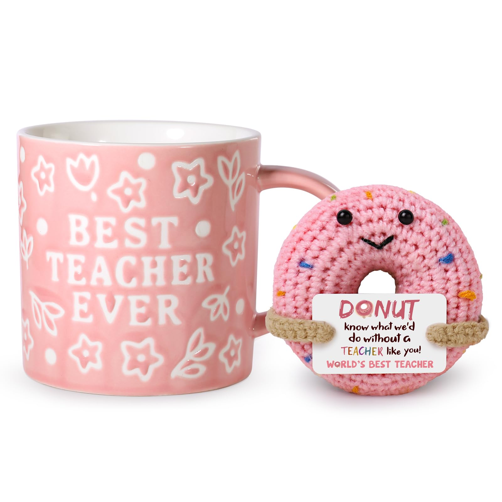 Willtown Teacher Gifts for Women Back To School Teacher Appreciation Gifts Bulk First Day of School Pink Ceramic Coffee Mug Hand