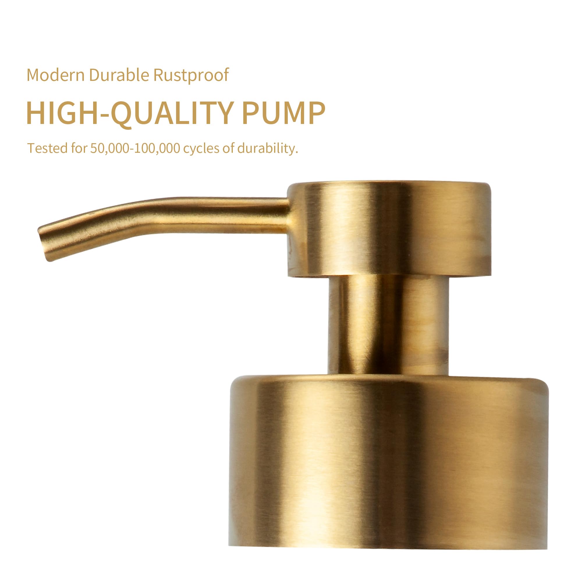 Enra Thick Glass Soap Dispenser With Stainless Steel Pump,12Oz Gold Bathroom Hand Liquid Soap Dispensers,Dish Soap Dispenser,Soa