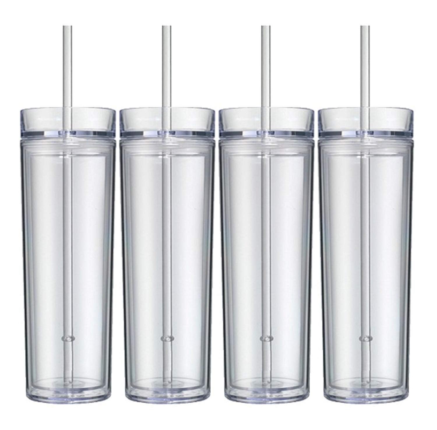 Skinny Acrylic Tumbler Double Wall 16 Oz - Clear