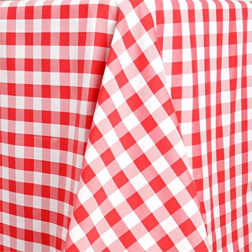 Balsacircle 90-Inch X 156-Inch Red Checkered Tablecloth Table Linens Wedding Party Events Decorations Kitchen Dining Catering