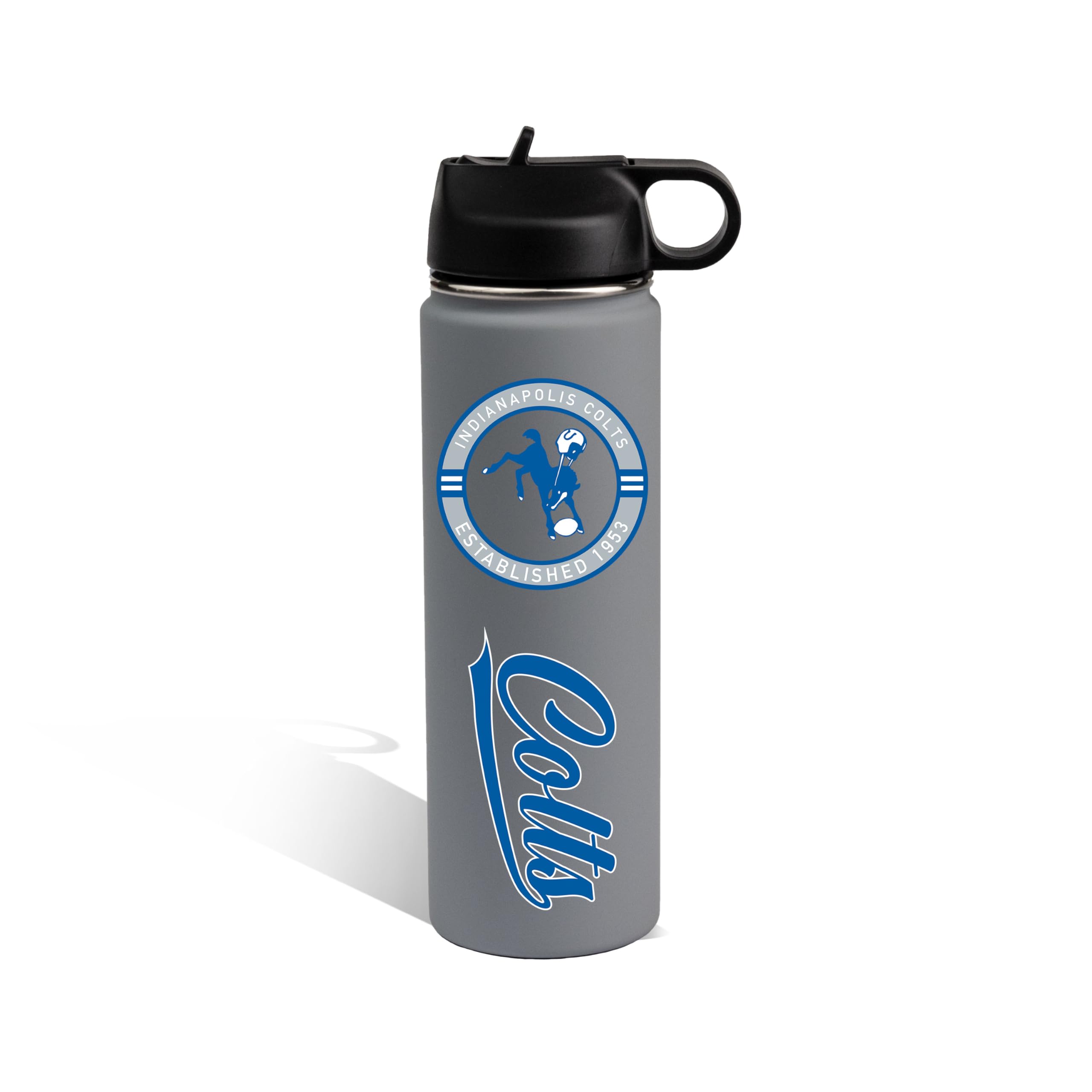The Memory Company Officially Licensed 22oz Rubberized Water Bottle, Indianapolis Colts