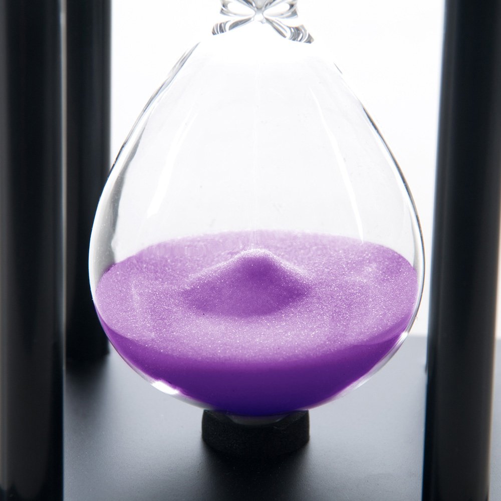 Bellaware 60 Minutes Hourglass, Wood Sand Timer,Purple