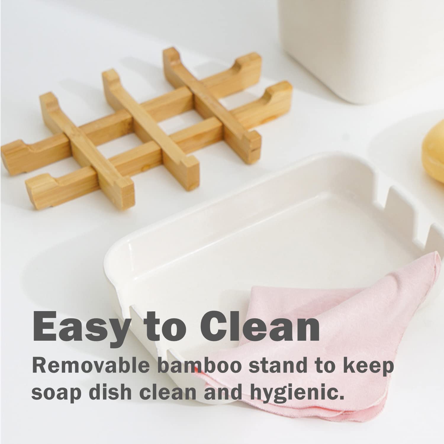 Bamboo Soap Dish, Bar Soap Holder Self Draining Soap Dishes For Shower Bathroom Kitchen Sink, Eco-Friendly Wooden Soap Savers Dr