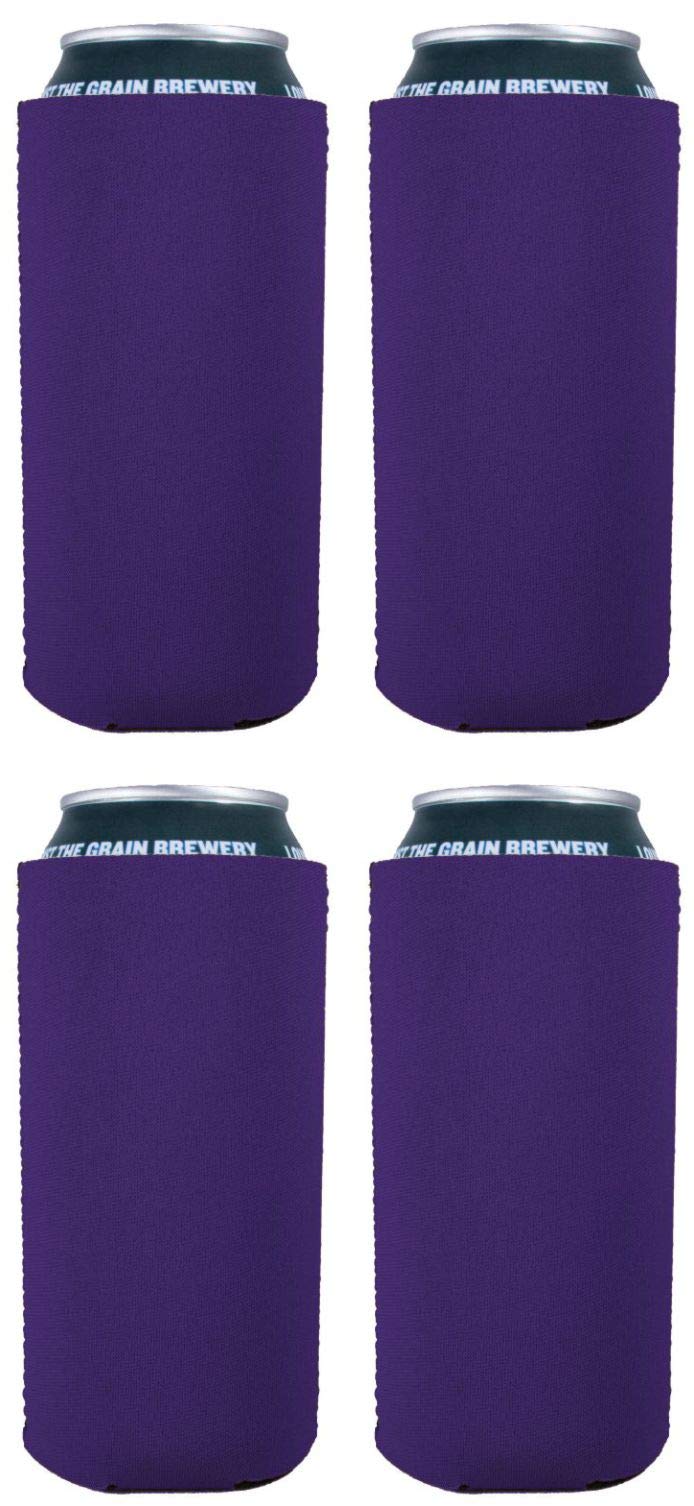 Blank Neoprene 16 Oz. Can Coolie (4 Pack, Purple)