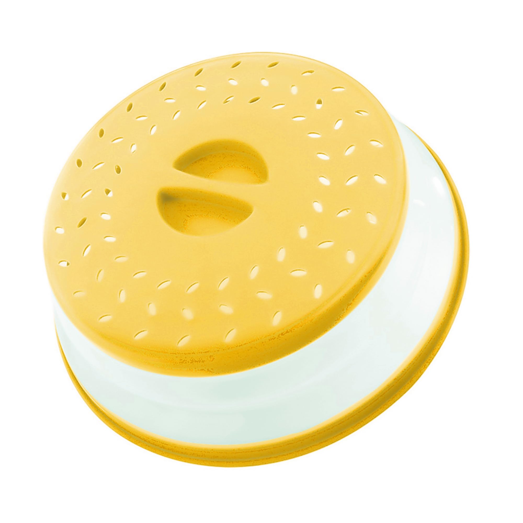 Collapsible Microwave Splatter Cover, Microwave Plate Cover With Steam Vent(10.5 IN,Light yellow)