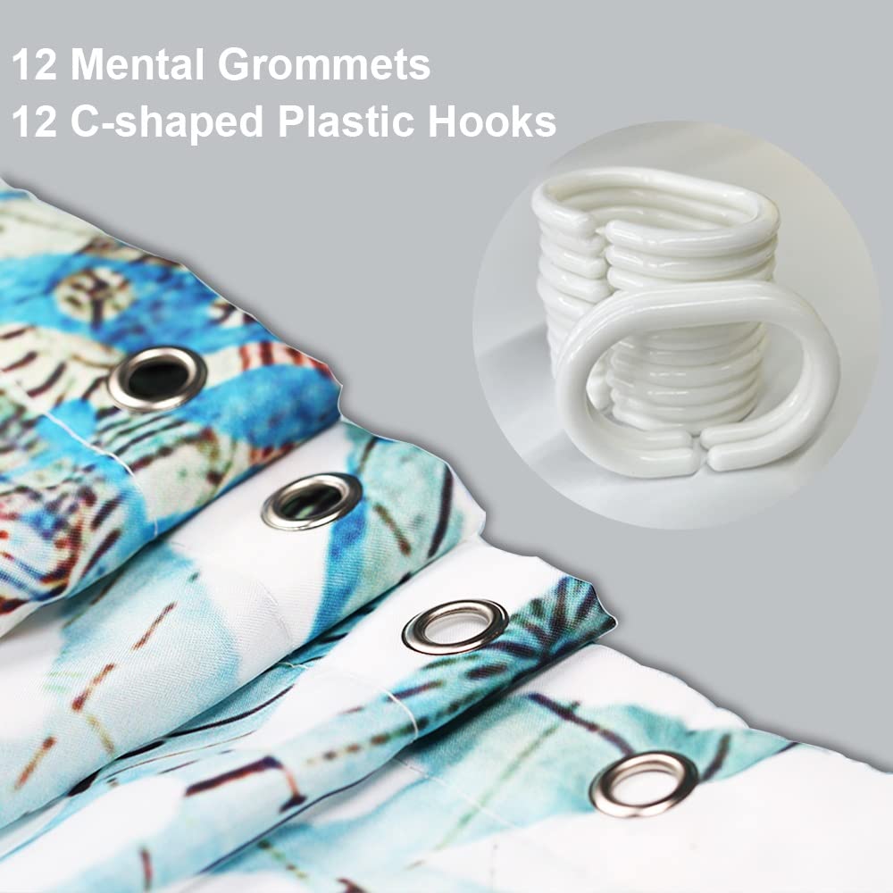 Final Friday Funny Sea Turtle Shower Curtains Ocean Animal Cartoon Kids Theme Cloth Fabric Bathroom Decor Sets With Hooks Waterp