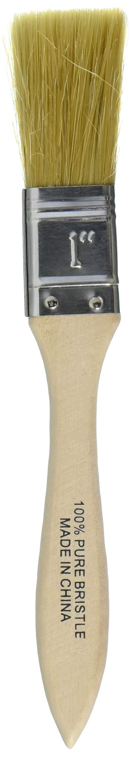 Chef Craft Set Of 2 Natural Pastry Brushes, Wood Handle, 7.5'' 1.6'' Long Pure Bristles, Silver