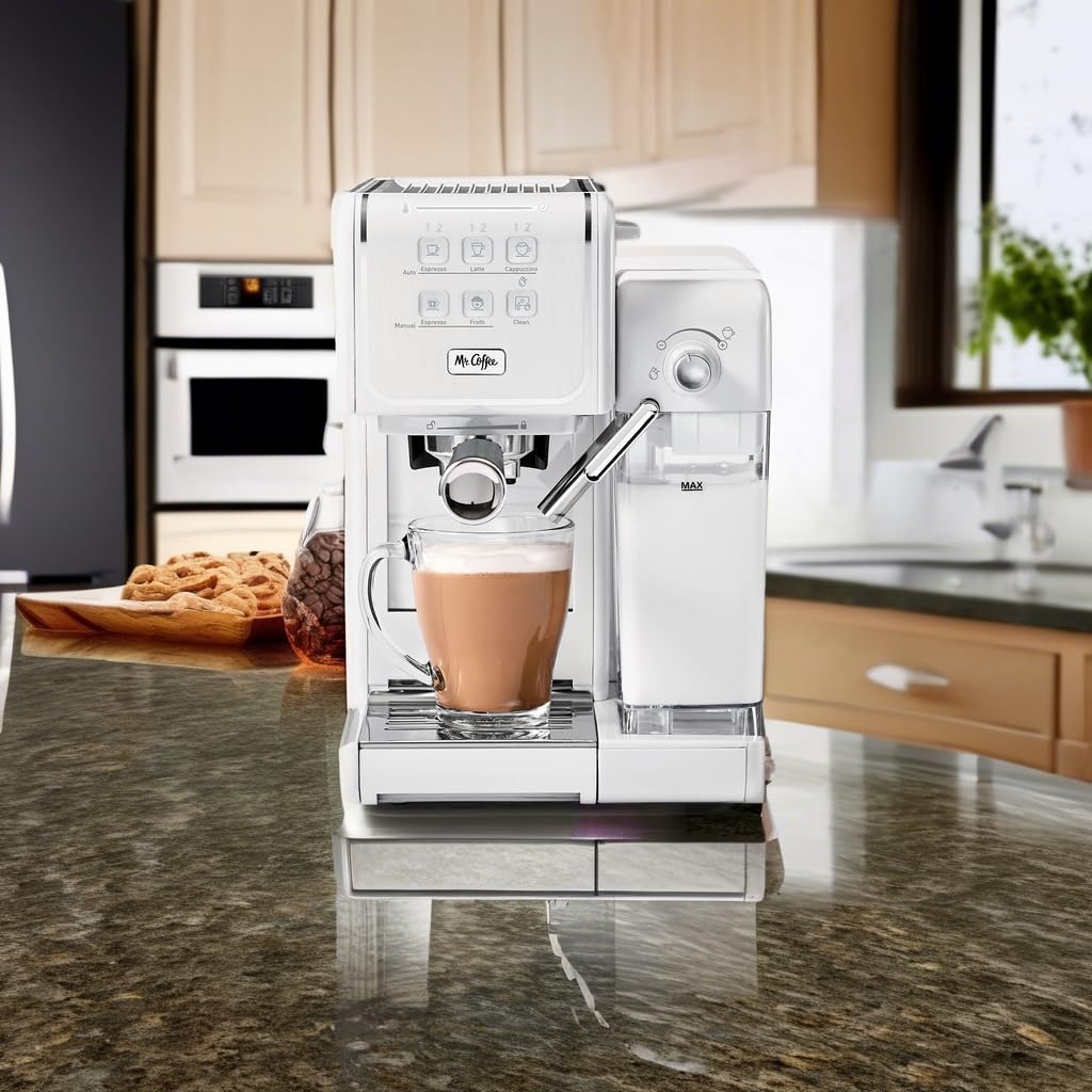 Mr. Coffee One-Touch Coffeehouse - Espresso, Cappuccino, And Latte Maker, With Easy Serving Espresso (Ese) Pod Compatibility - W