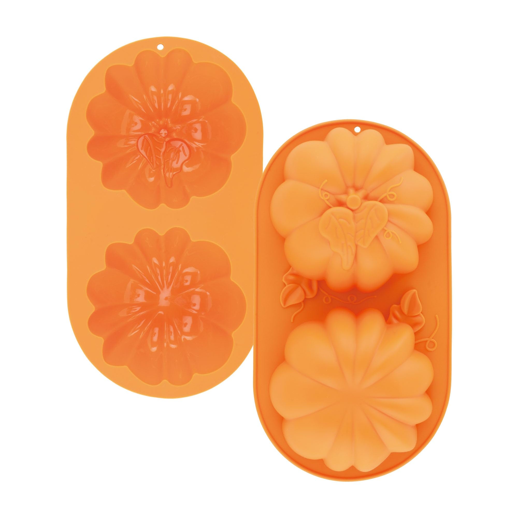 Supreme Housewares Pumpkin Cake Mold 2 Cavities Set Of 2 Silicone Pumpkin Cake Chocolate Molds Kitchen Baking Decoration Mold Fo