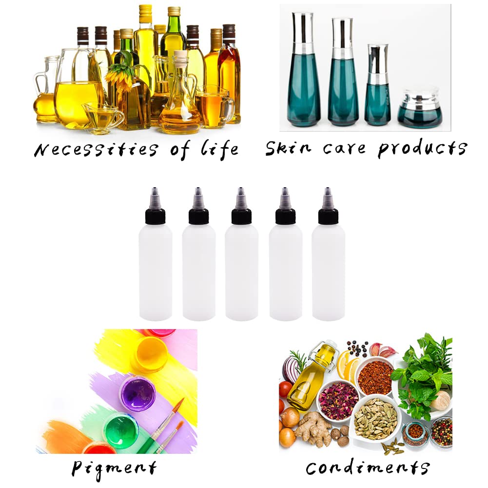 Uyuxxu 20 Pack 4Oz Boston Squeeze Bottles,Clear Dispensing Bottles With Twist Top Cap,Plastic Squeeze Bottles For Crafts,Kitchen