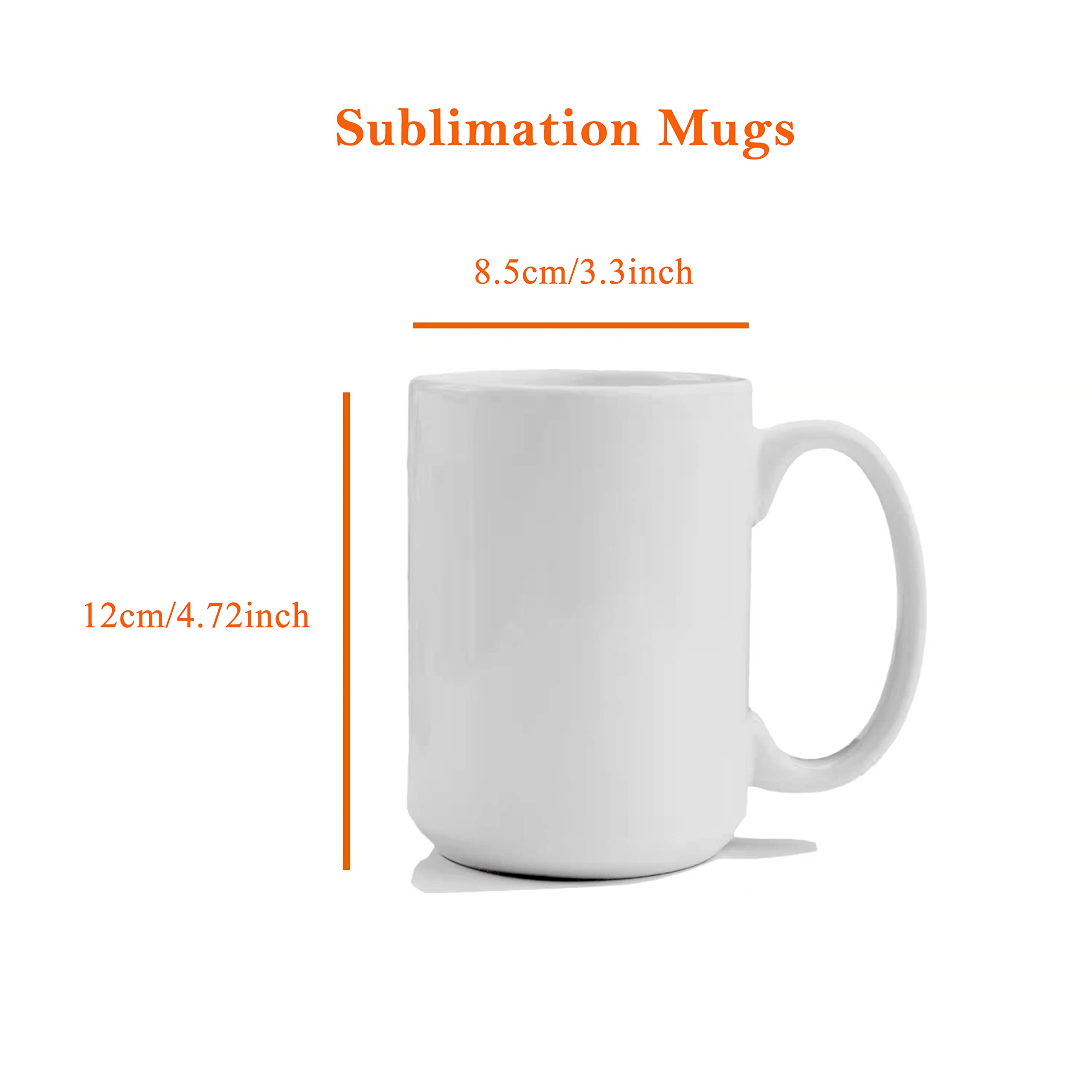 TANGLONG Sublimation Mugs  Sublimation Mugs Blank Sublimation Mugs 15 oz White Ceramic Sublimation Coffee Mugs  Bulk Mugs for Coffee  Soup  Tea  Milk  Latte  Hot Cocoa Set of 12