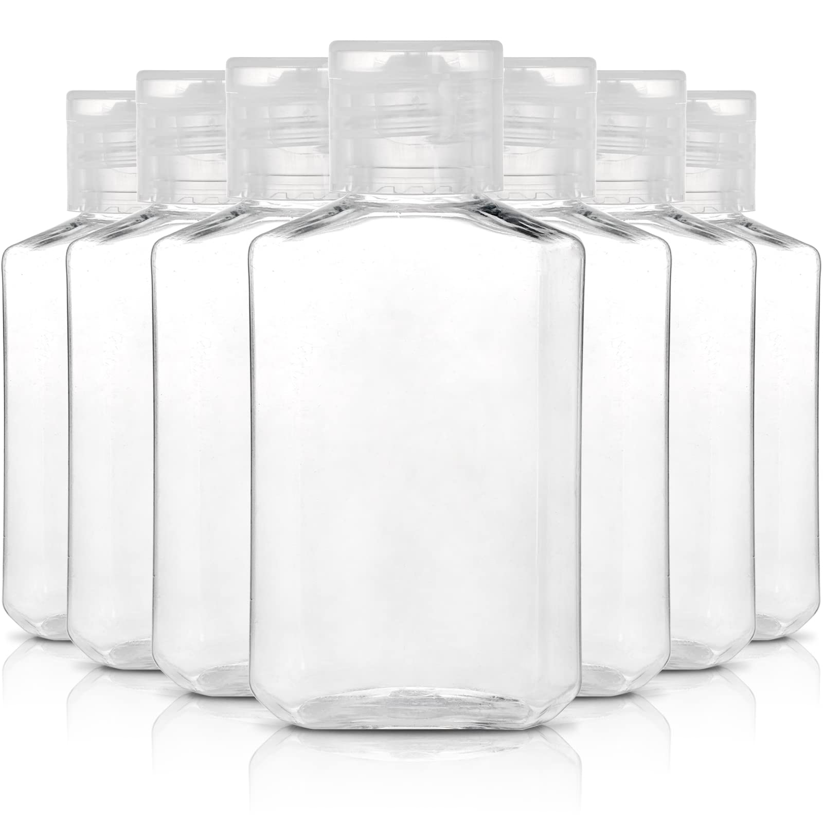 Frcctre 60 Pack 2 Oz Empty Clear Plastic Travel Bottles, Portable Refillable Pet Bottles With Flip Top Caps, Travel Size Contain