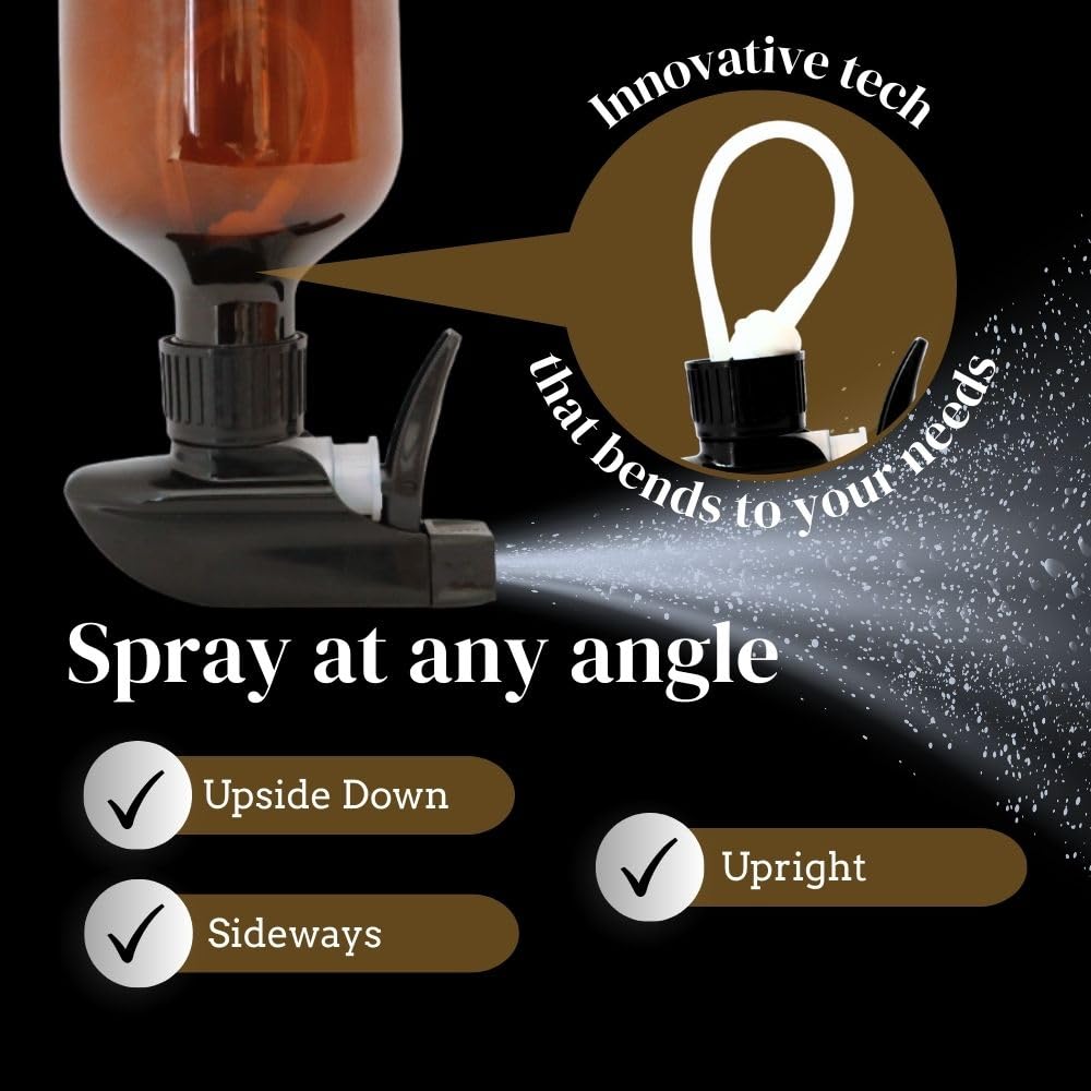 The Green Alcove 360 Spray Bottle (2 Pack) | Upside Down Spray Bottles | All Purpose Plastic Amber Spray Bottles