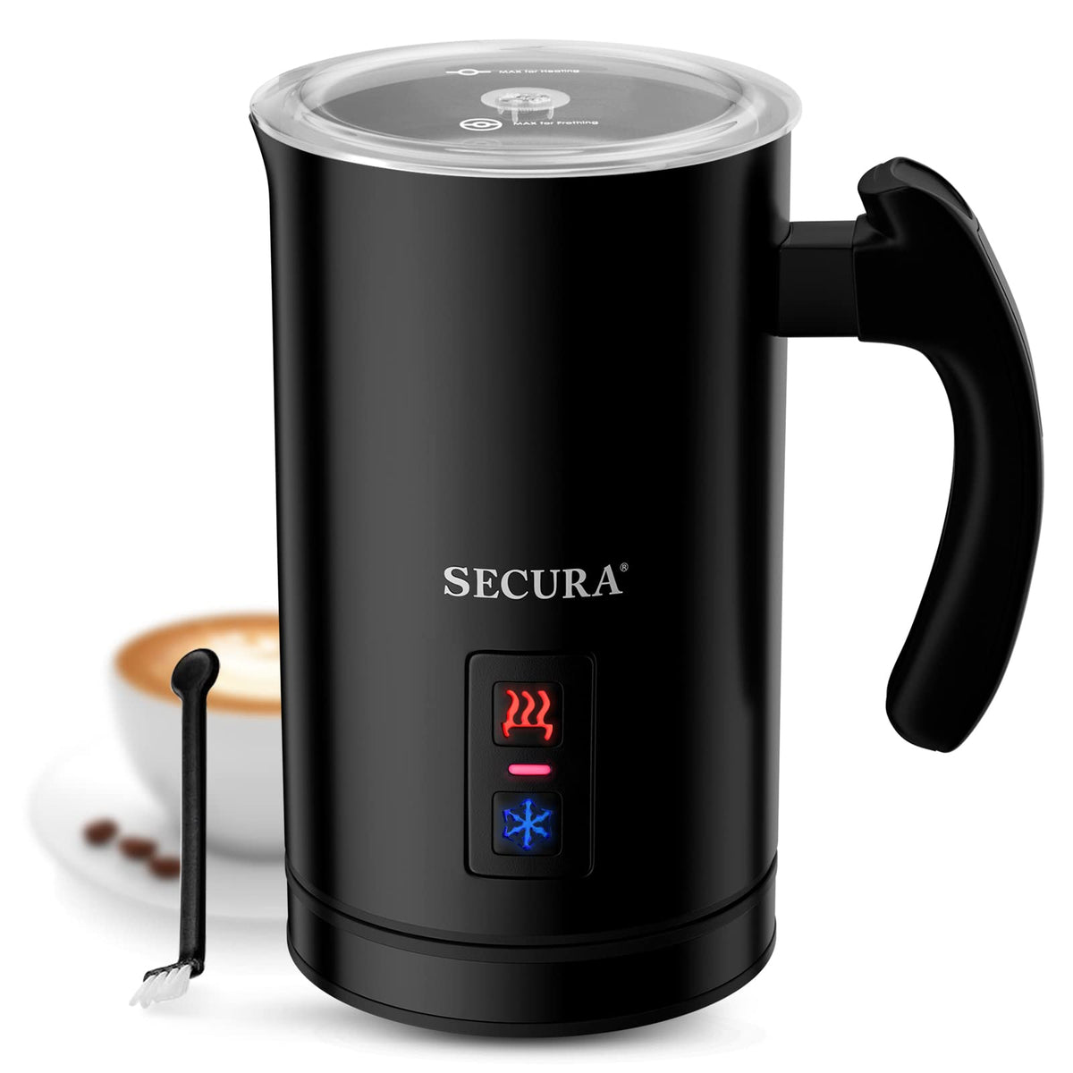 Secura Electric Milk Frother, Automatic Milk Steamer Warm Or Cold Foam Maker For Coffee, Cappuccino, Latte, Stainless Steel Milk