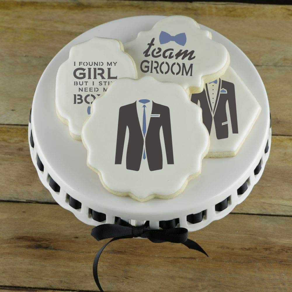 Wedding Party | Cookie Stencils | 4 Sheet Value Bundle | Bride & Groom | From Miss To Mrs. | For Cookies, Cakes, Cards, Paper, F