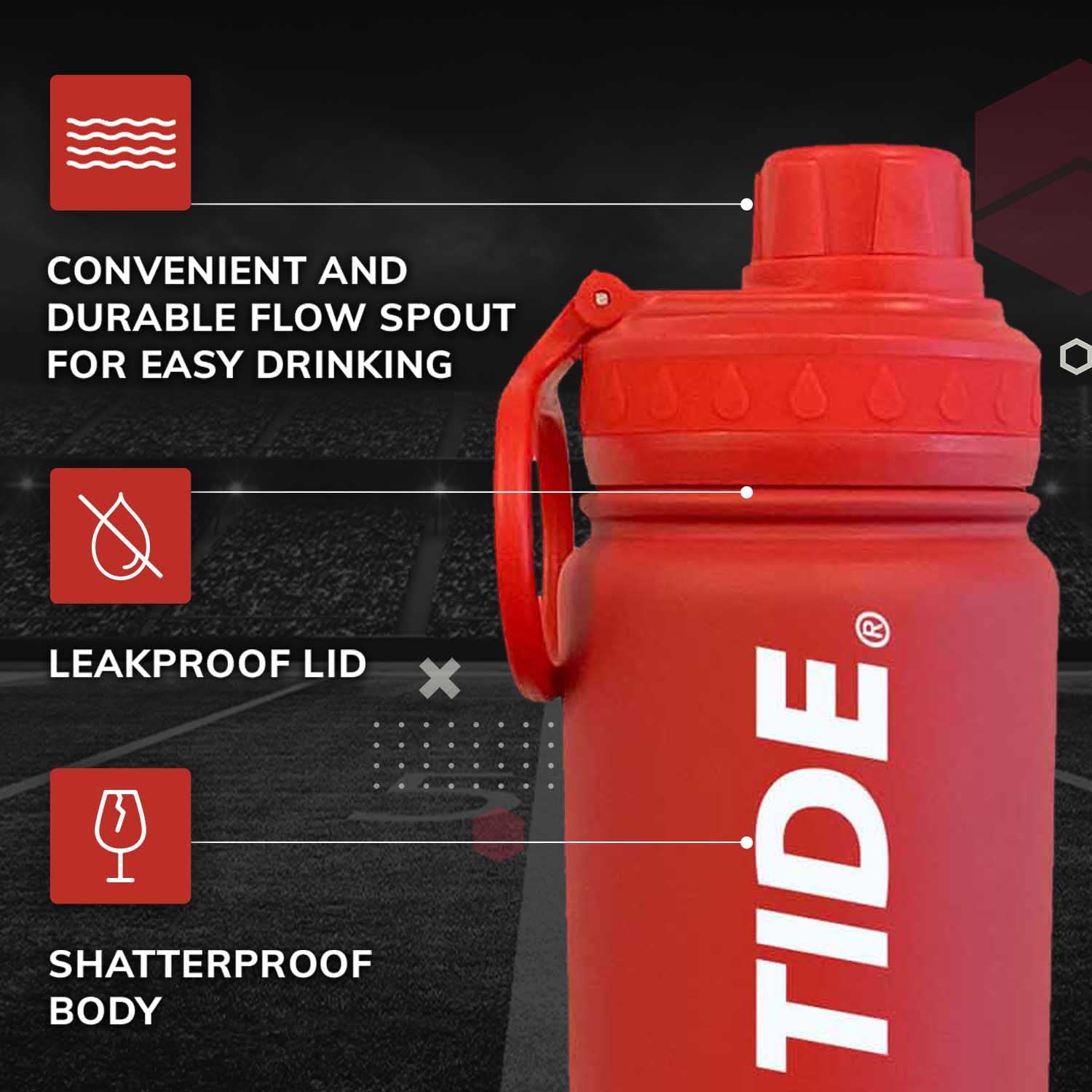 Campus Colors Ncaa Stainless Steel Water Bottle - Twist On Cap - 24 Oz - Carry Clip - Keeps Your Drinks Hot Or Cold For Hours (A