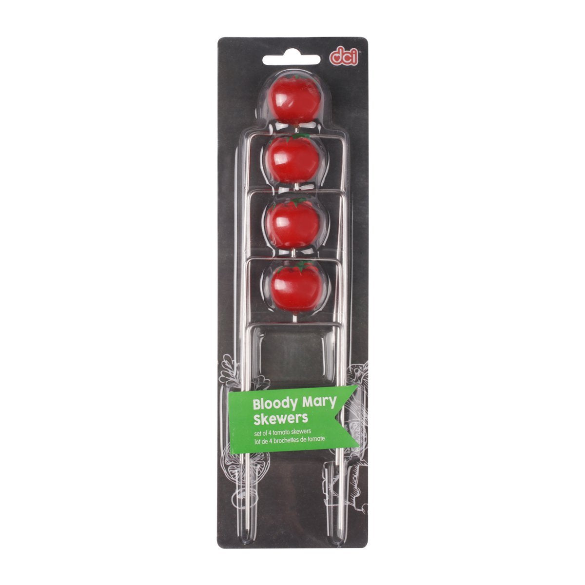 Dci 4 Pcs Tomato Skewers Silver