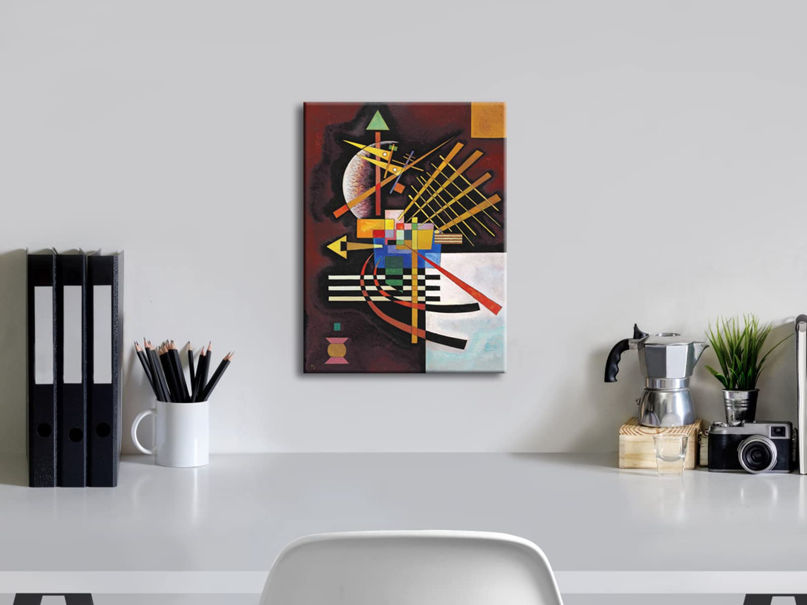 Wieco Art Canvas Prints Above And Left,1925 By Wassily Kandinsky Classic Art Reproductions Canvas Wall Art For Home Decoration