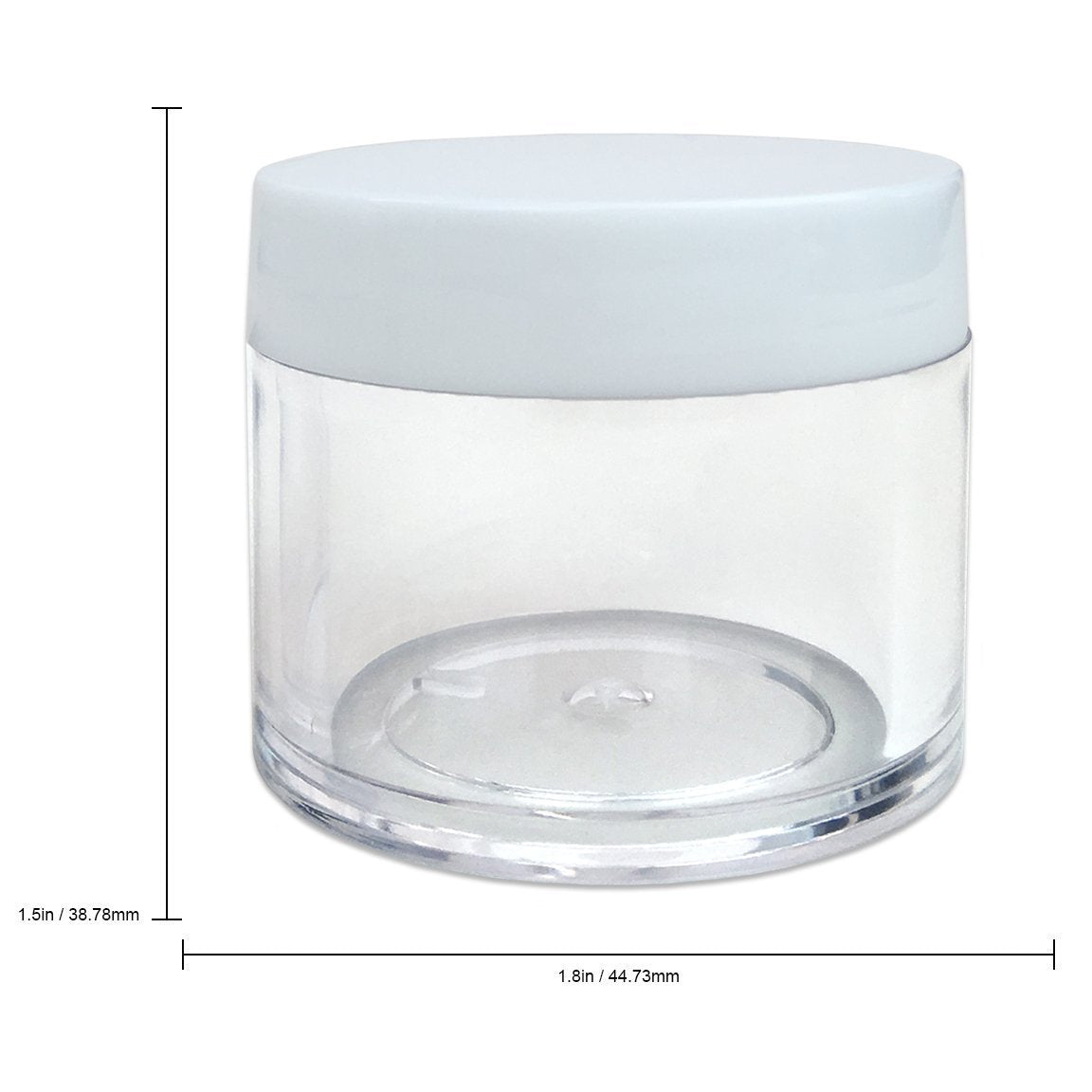 (Quantity: 6 Pieces) Beauticom Premium 30G/30Ml (1 Oz) Round Clear Jars With White Flat Top Lids For Beads, Gems, Glitter, Charm