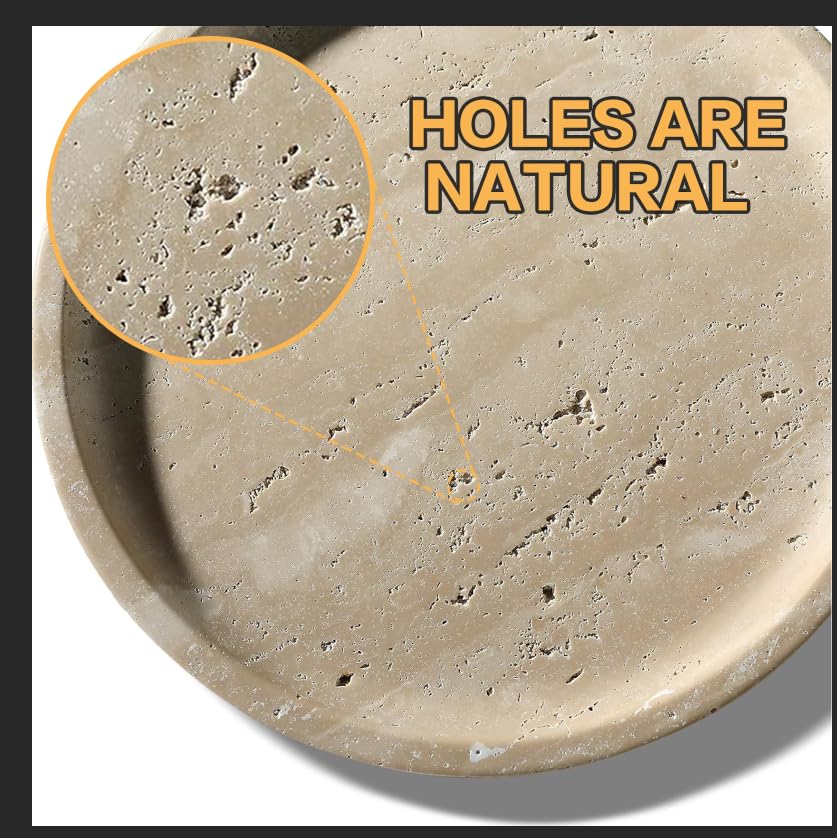 Real Luxurious Natural Marble Tray Genuine Marble Storage Tray For Home Decor Stone Tray For Bathroom/Kitchen/Vanity/Dresser Non